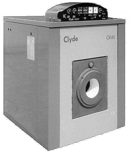 atural gas Class D oil Dual Fuel 350 kw to 500 kw Clyde CK40 Cast Iron Boiler Contents Page General information Dimensions 3 Technical data 3 Installation requirements 4 & 5 Boiler control panel 6