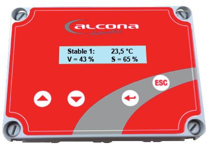 With the product 3G control-single alcona Automation GmbH offers a slim climate computer for controlling one compartment. A two-line display shows the relevant data of the compartment in a simple way.