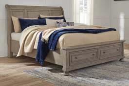 dresser and night stand Beds available: King Panel Bed (56/58/97) King Panel Storage Bed (58/76/99) No box spring King Sleigh Bed (56/78/97) King Sleigh Storage Bed (76/78/99) No box spring