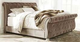 Bright nickel color hardware is accented with faux crystal inserts Beds available: King Poster Bed (50/51/62/72/99) King Wood Sleigh Bed (176/178/179) King Panel Bed (56/58/97) King