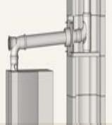 chimney, air supply by the chimney Ø 125/80 300 mm B A A A A B THRs M-75V Flue with an insert in the