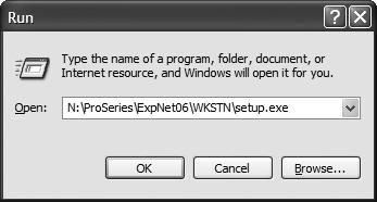 Step 3: Install to other network computers (USER workstations) To install the ProSeries Express Edition program for network use on a user workstation: 1 Log on to the user workstation, then close all
