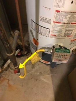 Water Heater gas shutoff is located to