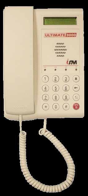 3000/dh feature phone handset Manufactured in tough UPVC with LCD display. Fully functional telephone keyboard. Hands free and conventional handset for audio communication.