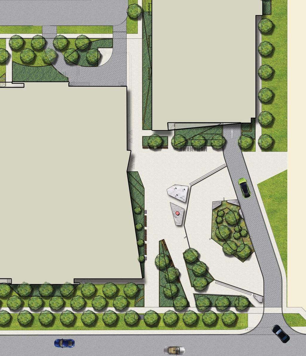 Entry Court & Plaza Design (South Side of Building) Tree Bosque Rows of trees arranged to frame