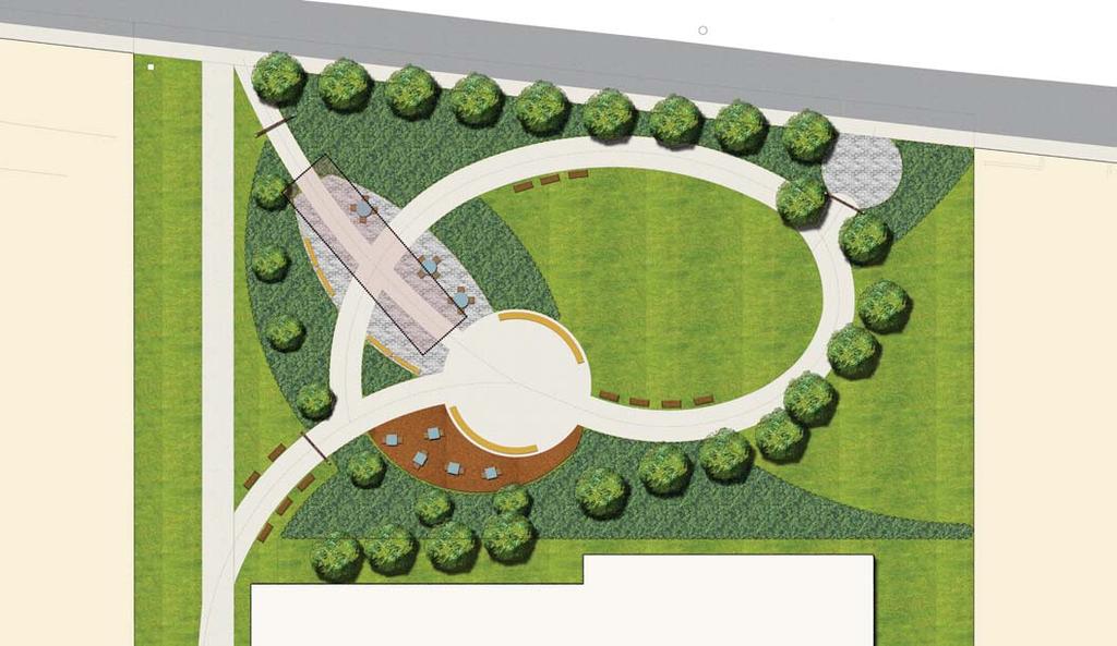 Open Space Block Concept Brantwood Playground Allan Street Open Space is proposed to have a focus on Open lawn area Shade trees & landscaping Open lawn area is to be designed to Park design is to