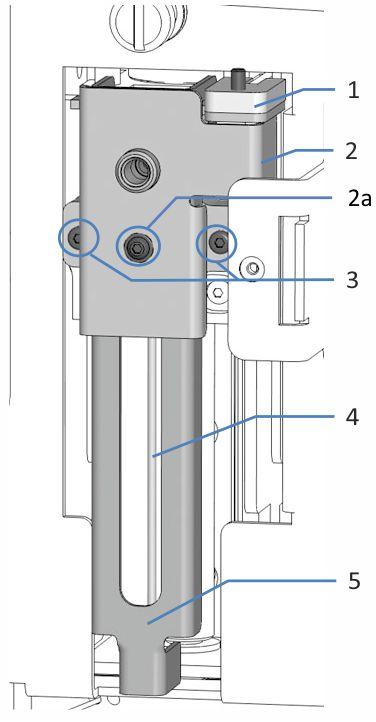 7 Maintenance and Service 3. Push the sample loop unit slightly upward so that the screw matches the large recess in the sample loop plate. Remove the sample loop unit from the needle unit.