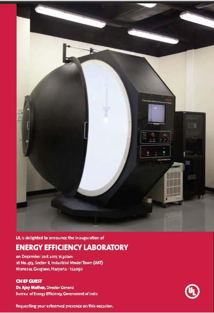 UL Manesar, Facilities Photometry Lab (Thermostatic Integrating Sphere) Features: Computerized measurements of following parameters Spectroradiometric