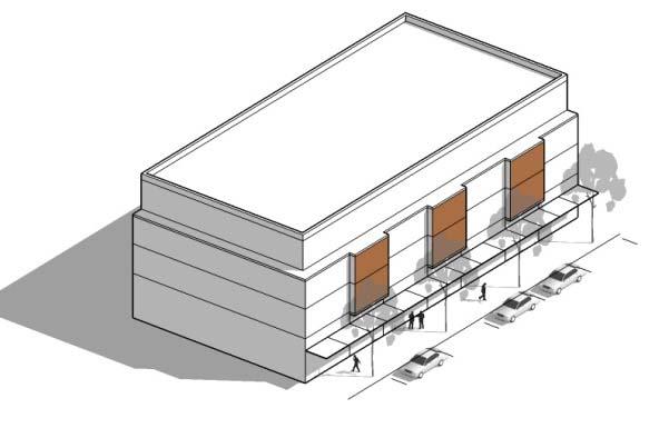 Figure 10. Illustrating maximum façade width standards. Less than 120 wide: Meets standard.