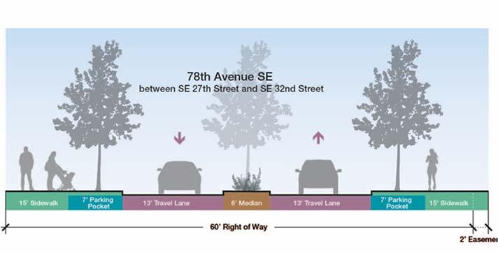 required in Figure 14. Major new construction abutting all other streets shall improve the rightof way adjacent to the property as required by the Mercer Island Town Center Streetscape Manual.