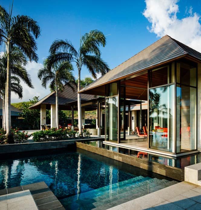 All of the pavilions were arranged for their purpose for living on this property and were integrated with the water elements: the ocean