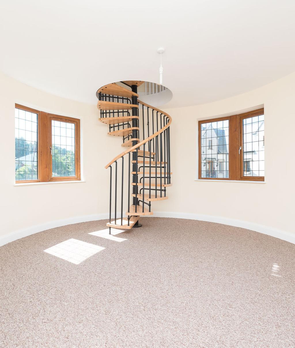 Integral built-in spiral staircase leading to: STUDY/SITTING OR DRESSING AREA: 13 11 x 13 8 (at widest points) (4.24m x 4.17m) Fantastic views across Belfast Lough to the County Antrim hills.