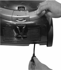 Operations Power button Turn the power on or off by pressing lightly downward on the power button ( ). Power cord The power cord is located at the rear of the vacuum.