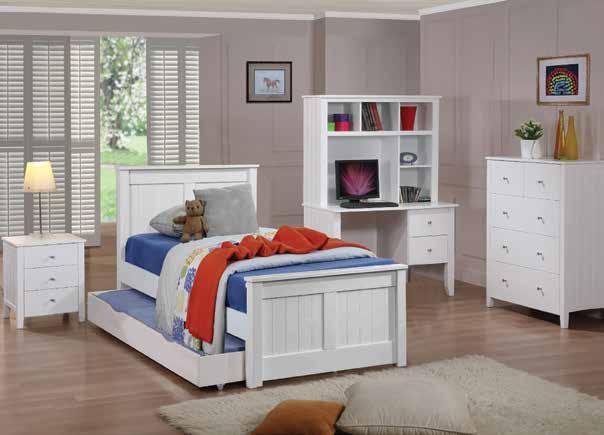 Cody Bedroom Suite Solid headboard and footboard with straight lines creates a clean canvas. Suitable for all ages.
