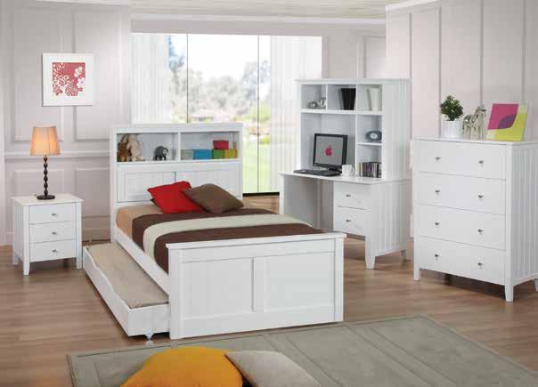 Botany Bedroom Suite Designed with practicality in mind, features a handy pull down storage in the bed head.