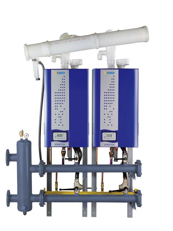 Stratton Wall Hung, Pre-mix Gas Fired Modular Boilers The new Stratton boiler from Hamworthy brings together the design flexibility of a compact commercial wall hung modular boiler system with the
