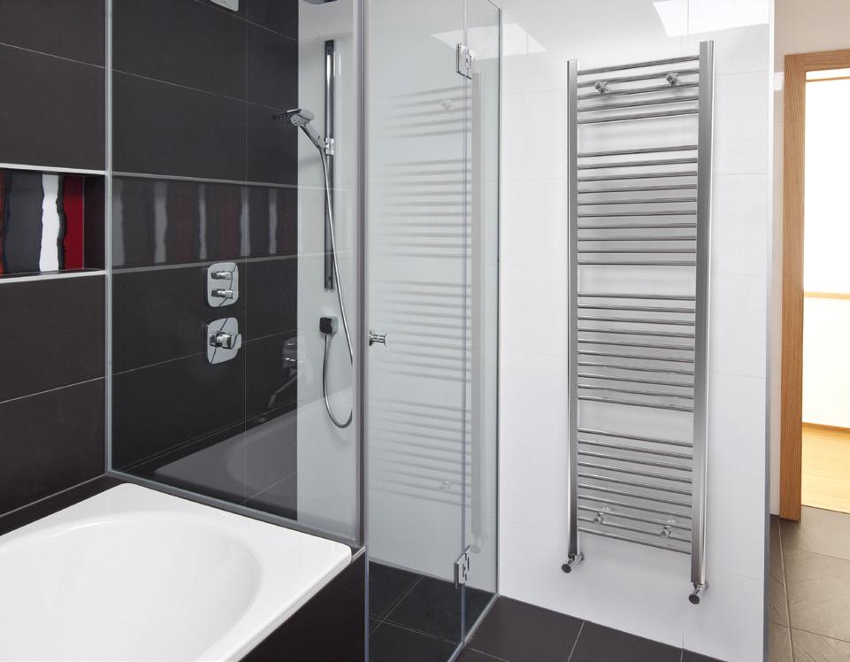 50 Crystal CRYSTAL Crystal is a high performing tube-in-tube towel warmer, offering a choice of straight or curved tubes, in both white or chrome, ensuring this range caters to all tastes and décors.