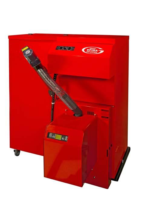 Biomass Boilers Grant Spira Biomass Range Highly efficient condensing boiler MCS approved Modulating burner Integrated pellet store 5mm conventional flue Automatic pellet feed and ignition Award