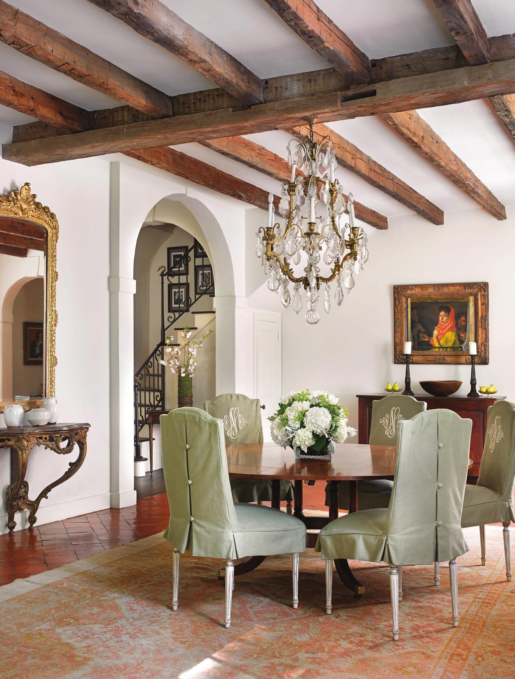 French influences abound in Jill and Talbot Nunnally s dining room: A