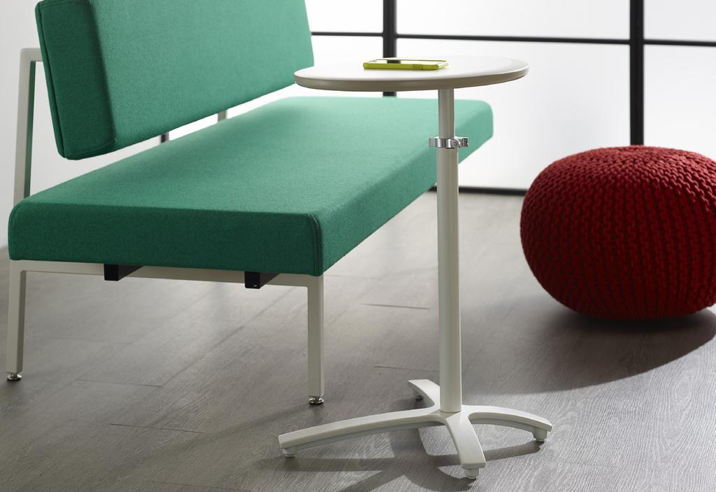 Penny Height Adjustable Table from + The Penny height adjustable table from + puts a happy face on workspace for people who roam between hotspots.