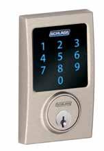 BAY469SNACeneA BAY469SNACAMEA BAY469ABACAMEA Schlage Home Keypad Lever Unlock doors remotely when you can't be there to let someone in Assign up to 19 personalized 4-digit codes for household members