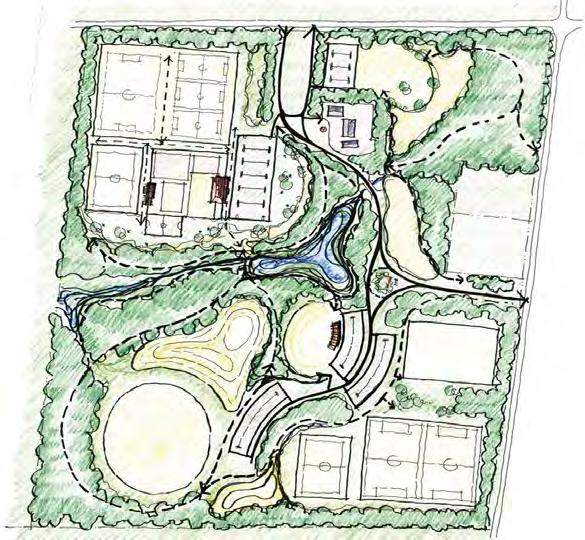 Property Storm pond Link to park Picnic area Beach volleyball (1) Multi-use court Picnic area Parking (40) Bradford Baptist Church 10th Sideroad Park road BMX Course hedgerow Shade/trellis structure