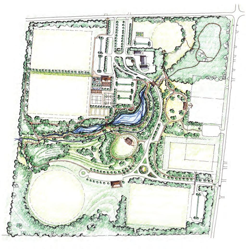 Long Term Master Plan LEGEND Entrance off 9th Line 9th Line 1 Playground 2 North park building with washrooms 3 Splash pad 4 Shade structure 5 Tennis courts (2) 6 Multi-use courts > basketball > ball