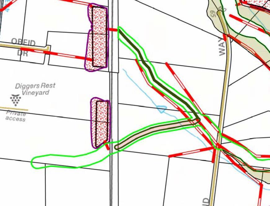 The current draft Fox Hollow Drive Development Services Scheme (DSS) proposed numerous stormwater assets in the property at 35 Buckland Way Sunbury, including: A natural waterway traversing the north
