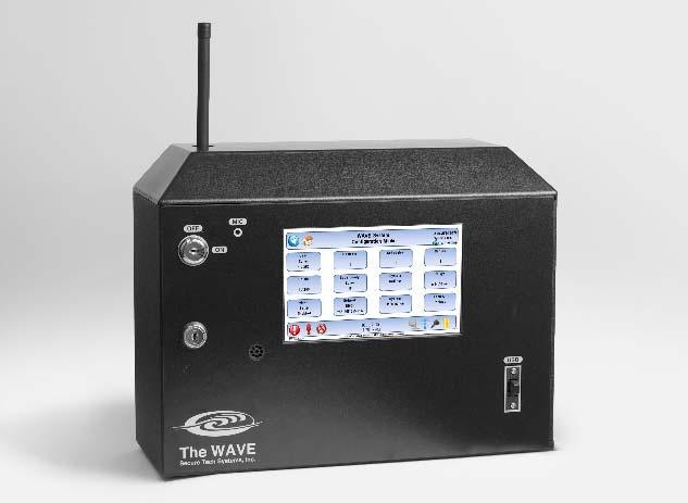 When a button is pressed, it communicates with multiple repeater locators which are placed throughout the facility. Each one provides RF vector information to the WAVE Plus control panel.