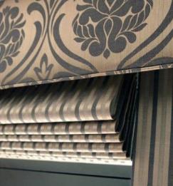 Fabric Covered Pelmet Bonded Matching or coordinating fabric used on the Pelmet.