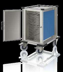 Aluminium and 304 Stainless Steel Multiple configurations & colours ISOBOX Mobile Flex - Food Transport Trolley, Low Single Max.