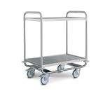 with additional Subframe / High Loading 304 Stainless steel / Fully welded Recessed castors for protection Heavy Duty Serving Trolley - 2 Tier Shelf
