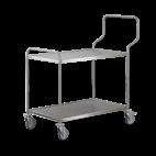 push-bar / Ergonomic position 304 Stainless steel / Fully welded Reinforced Top Shelf Ergonomic Serving Trolley - 2 Tier Shelf