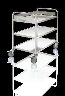 reinforced Shelves Clearing Trolley - 2 Tier Shelf dimensions Top Shelf height Shelf Pitch Weight ARW 10x6/2 1000 x 600 850 591 20.