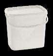 Bucket - with lid and handles Capacity Litres Bucket with Lid and Handle, capacity: 10 litres 10 296 x 198 x 271 0114622 15.00 White polymer, with lid and handle.