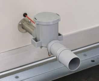 CONDENSATION DRAIN In the section where the drip tray is placed there is a maximum under pressure of 650 Pa. In order to drain the condensation water well, it is necessary to place a ball siphon.