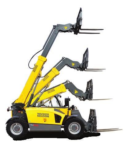 By operating similar to a forklift, the operator does not have to adjust (extend/retract) the boom while loading.