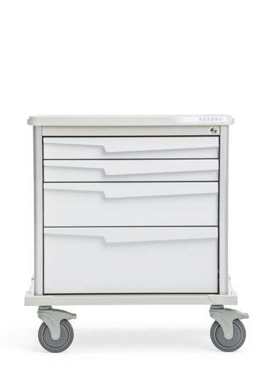 25"h Tempo 33 Cart (ST33W7) Shown with 4 3", 2 6", and 1 9" drawer configuration 21"d x 29.5"w x 45.