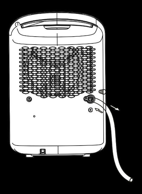 EMPTYING YOUR DEHUMIDIFIER There are two ways to remove collected water: Collection in the Water Drawer When the water drawer is full, the unit will automatically stop running, and the Full indicator