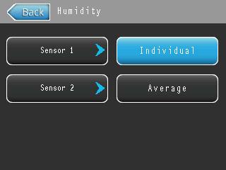 CONDAIR DA 65E / DA 65D / DA 65C OPERATING AND SERVICE HANDBOOK page 48/120 HUMIDITY menu What you see: SENSOR 1. This button is only shown when a sensor is connected.