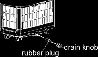 When the container is almost full, replace the rubber plug in 15 the drain hole and empty the water tray. Repeat until the unit is emptied.