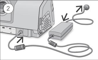 Plug the power connector into the rear of the device.