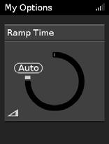 You can set your Ramp Time to Off, 5 to 45 minutes or Auto.
