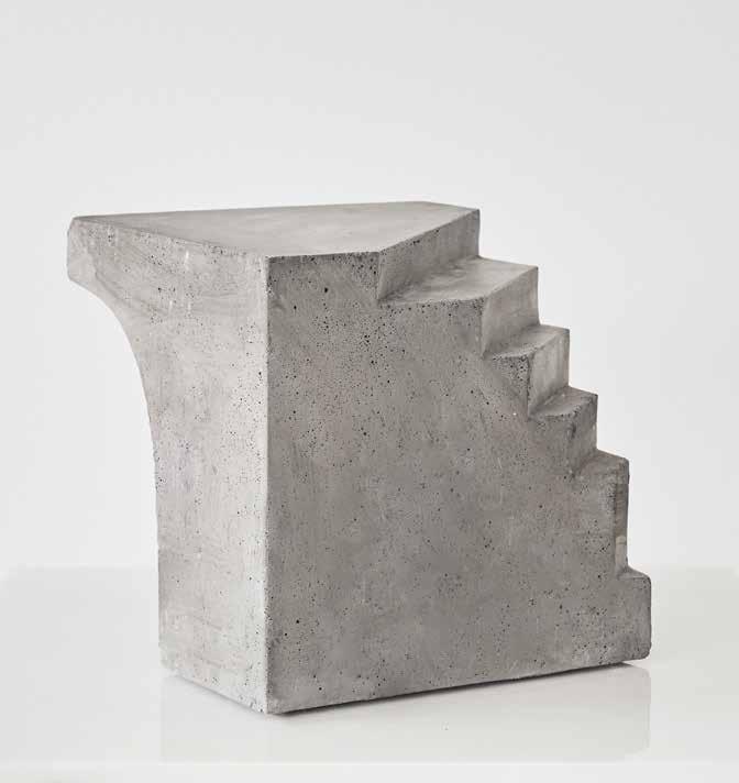 The Stair sculpture is made of solid concrete.