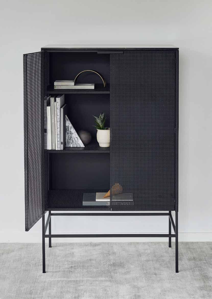 S/ S The Grid Cabinet is made of perforated steel and