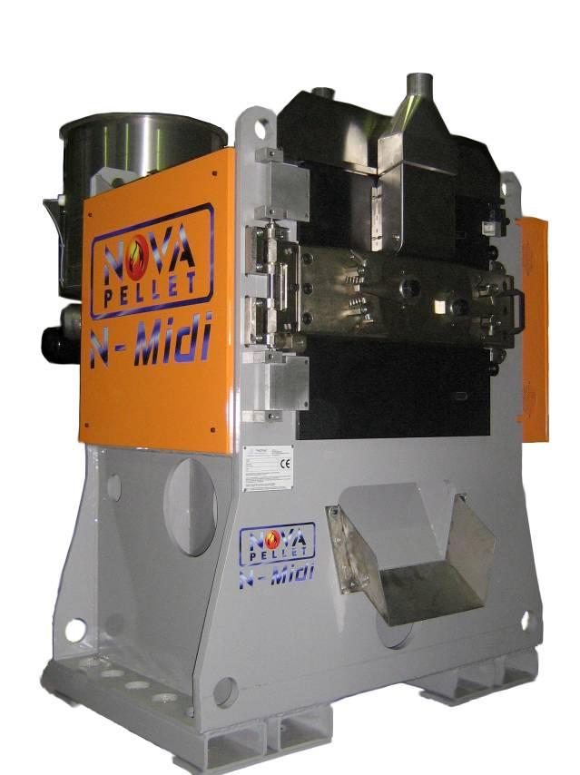 PELLET MILL N-MIDI pellet mill machine is projected and manufactured in accordance with CE norm about construction s prescriptions and safety. Besides, Nova Pellet S.r.l. has obtained in 2007 the Italian patent for the innovative system of die s loading and compression area.