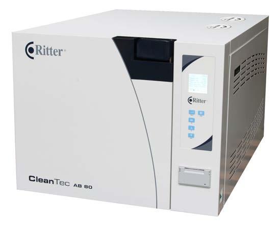 Autoclaves Basic Ritter CleanTec AB 80 Inclusive internal printer, optional available with Touch-Panel 80L N+B class Sterilizable products: - solid instruments - hollow instruments - wrapped