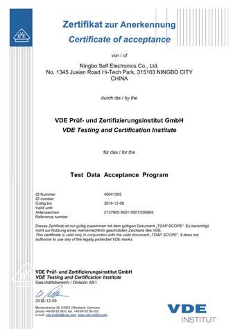be the VDE TDAP (Test Data Acceptance Program) by VDE