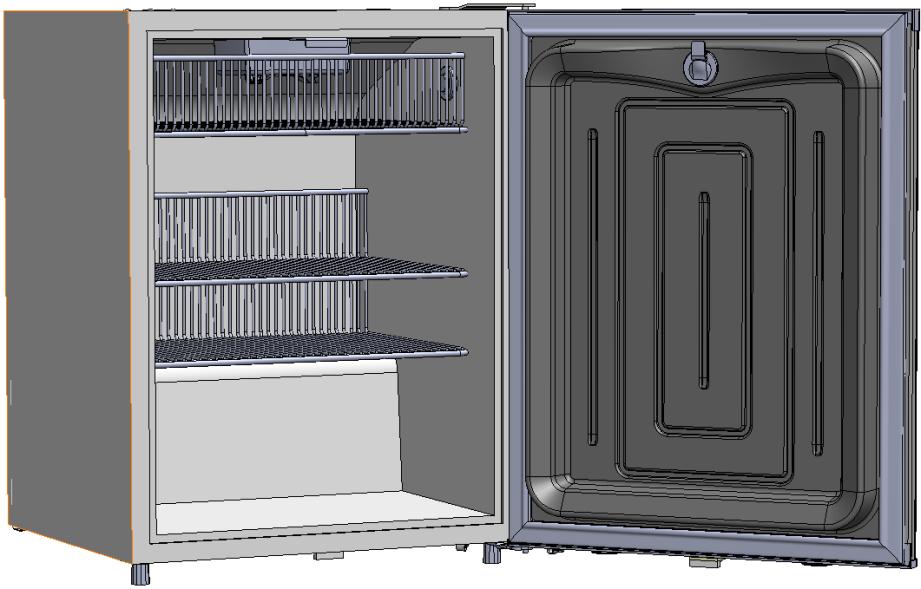 REFRIGERATOR COMPONENTS 1 2 3 1. Access Port: Allow installation of temperature sensor inside the cabinet for the purpose of external monitoring. 2. Door Lock: Turn the key clockwise through 180 degrees to lock the door.