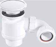 outlet 70mm or 85mm mushroom flange available in white plastic or CP stainless steel